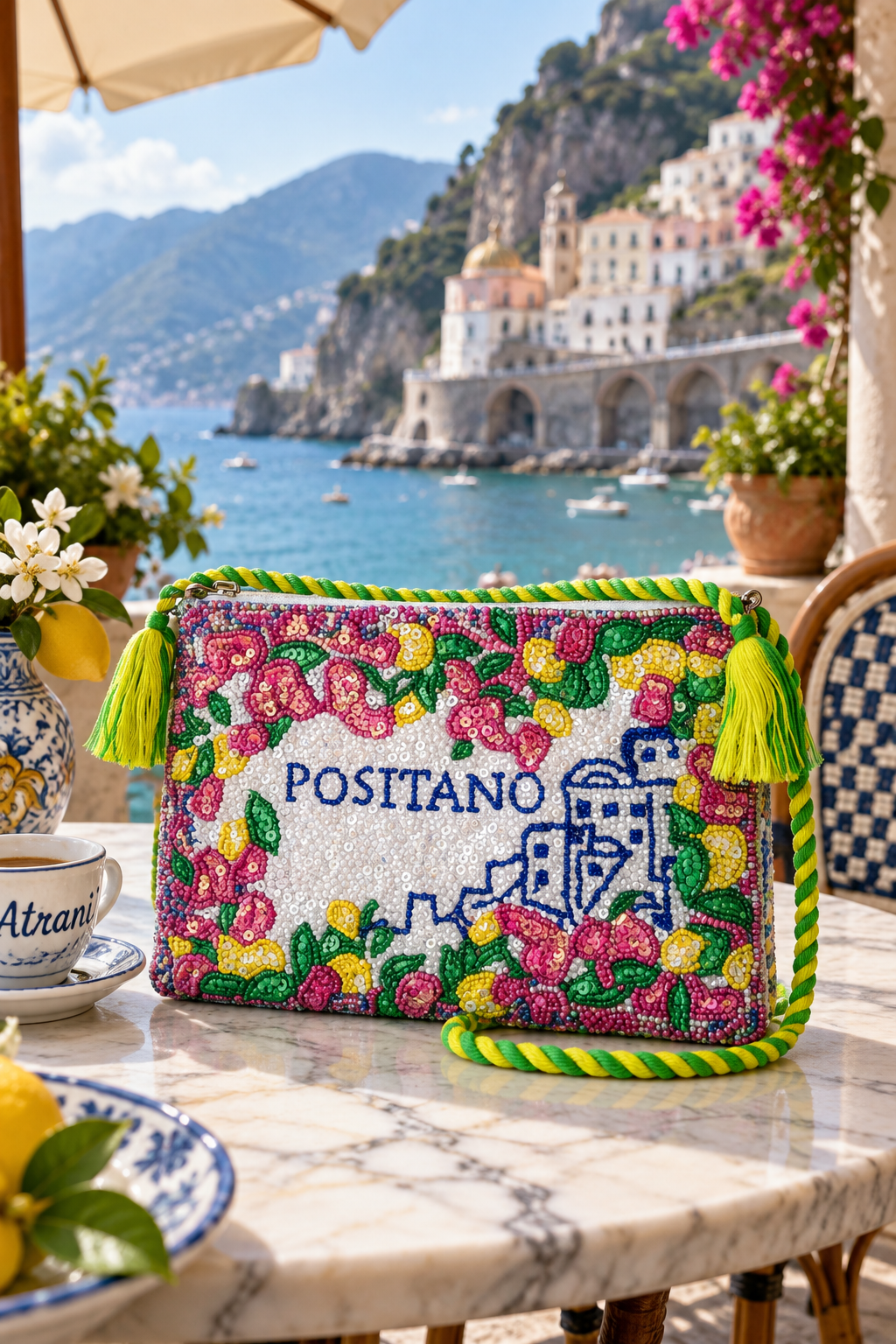 Fiori di Positano Beaded Bag